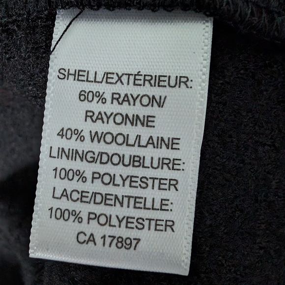 Banana Republic Black Wool Lace Panel Sleeveless Dress Sz Small - Picture 9 of 9